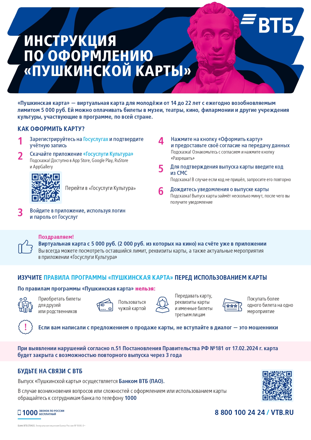 Инструкция по оформлению Пушкинской карты